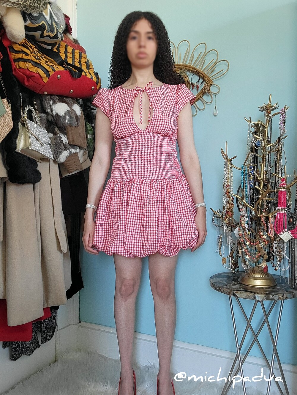 Princess Polly Ladybug Red Gingham Mini Dress